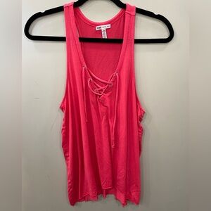 PINK Victoria's Secret Coral Lace-Up Tank Top